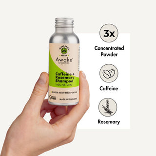 100% Natural Shampoo Key Ingredients. 3x Concentrated Shampoo Powder. By Awake Organics